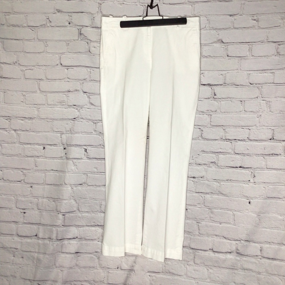 Talbots White Heritage Mid Rise Straight Leg Trouser Pats 8